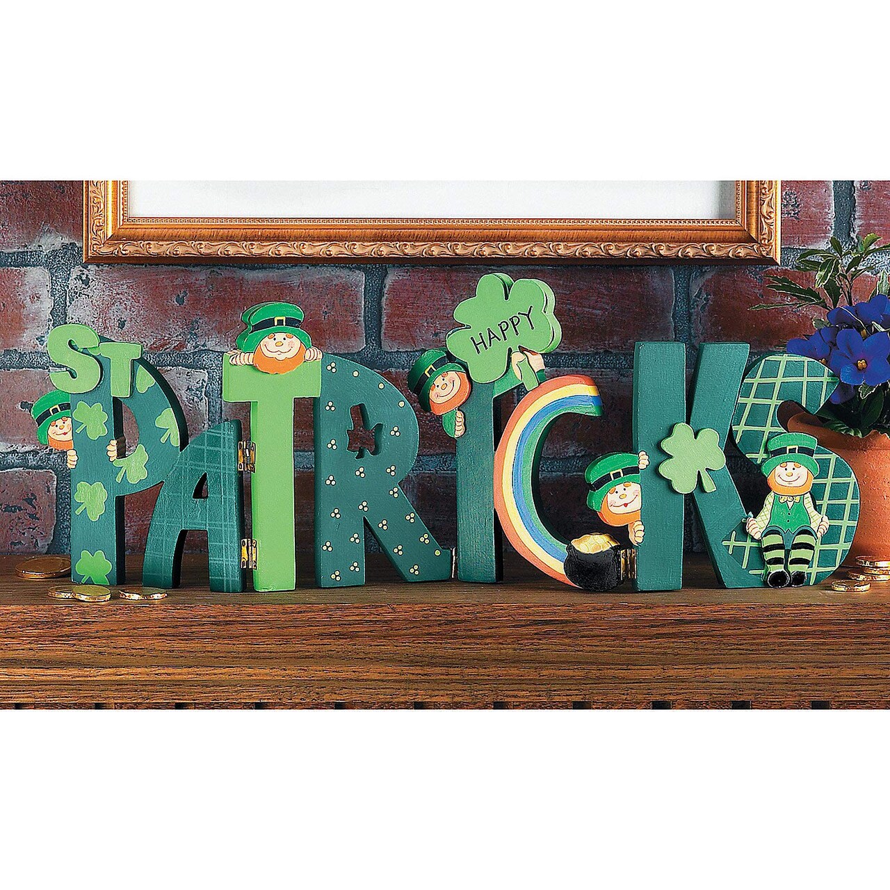 Happy St. Patrick's Wooden Screen Sign (hinged and Hand Painted) Home Decor